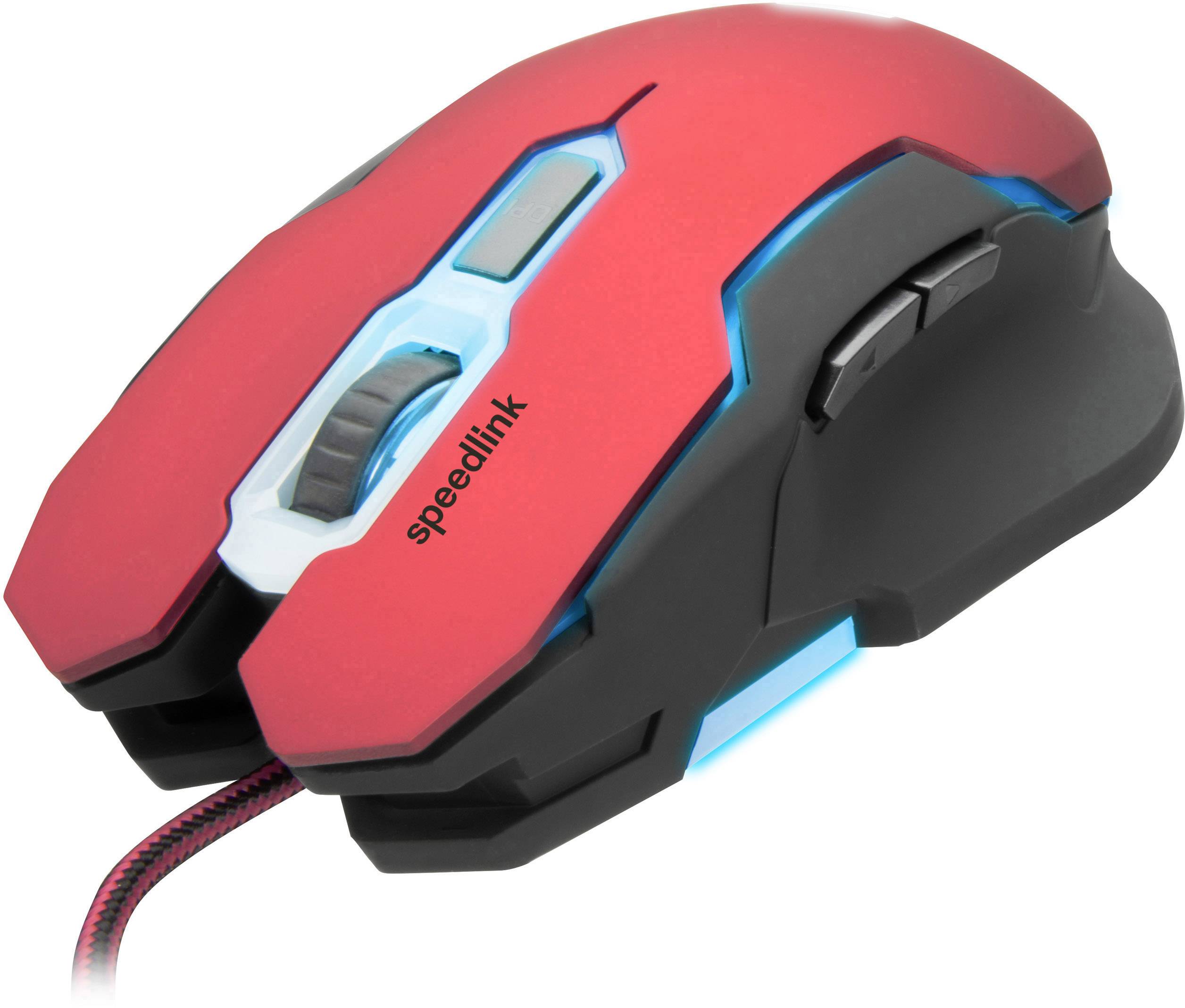 SpeedLink Contus Gaming-Maus USB Optisch Schwarz, Rot 5 Tasten 3200 dpi Beleuchtet, Ergonomisch