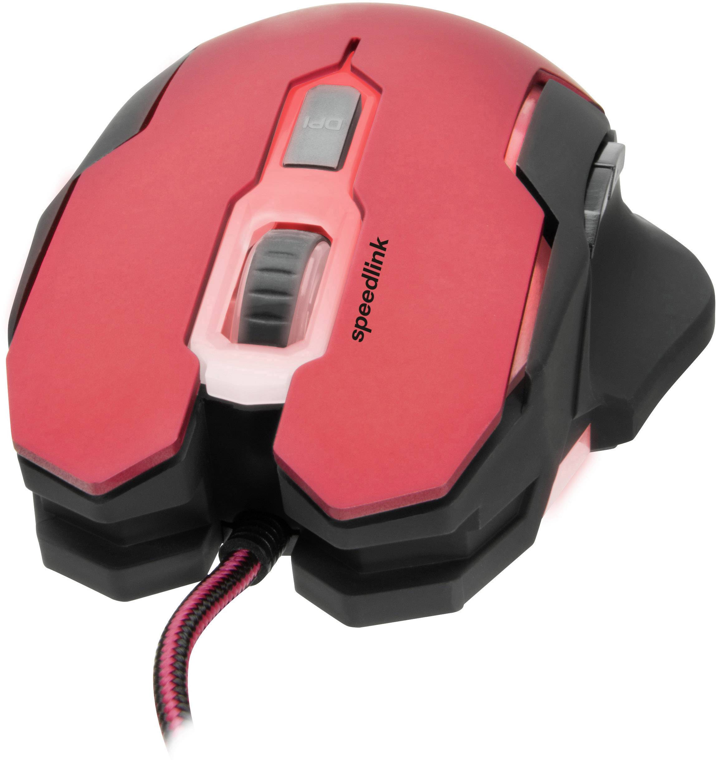 SpeedLink Contus Gaming-Maus USB Optisch Schwarz, Rot 5 Tasten 3200 dpi Beleuchtet, Ergonomisch