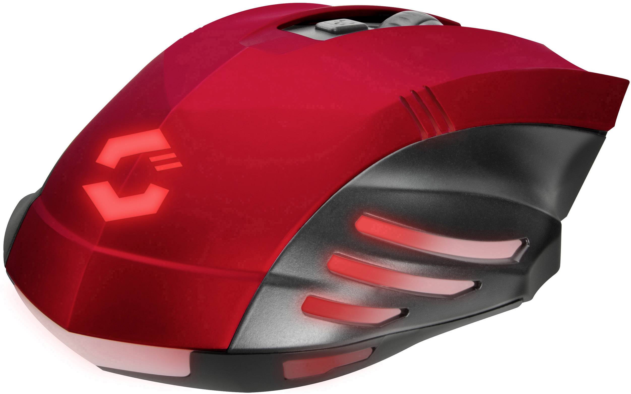 SpeedLink Fortus Wireless Ergonomische Gaming-Maus USB Optisch Rot, Schwarz 5 Tasten 2400 dpi Beleuchtet, Ergonomisch