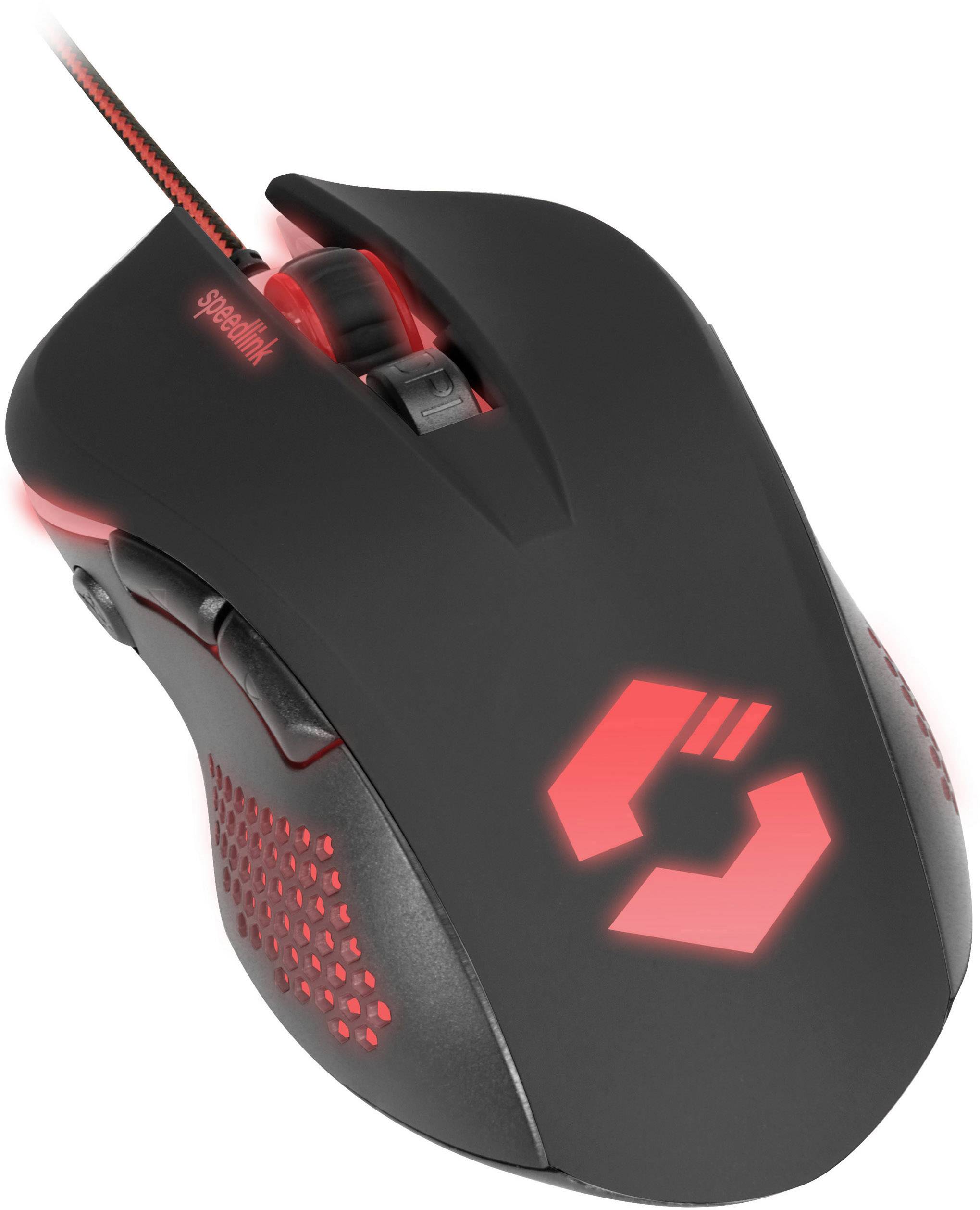 SpeedLink Torn Gaming-Maus USB Optisch Schwarz 5 Tasten 3200 dpi Beleuchtet