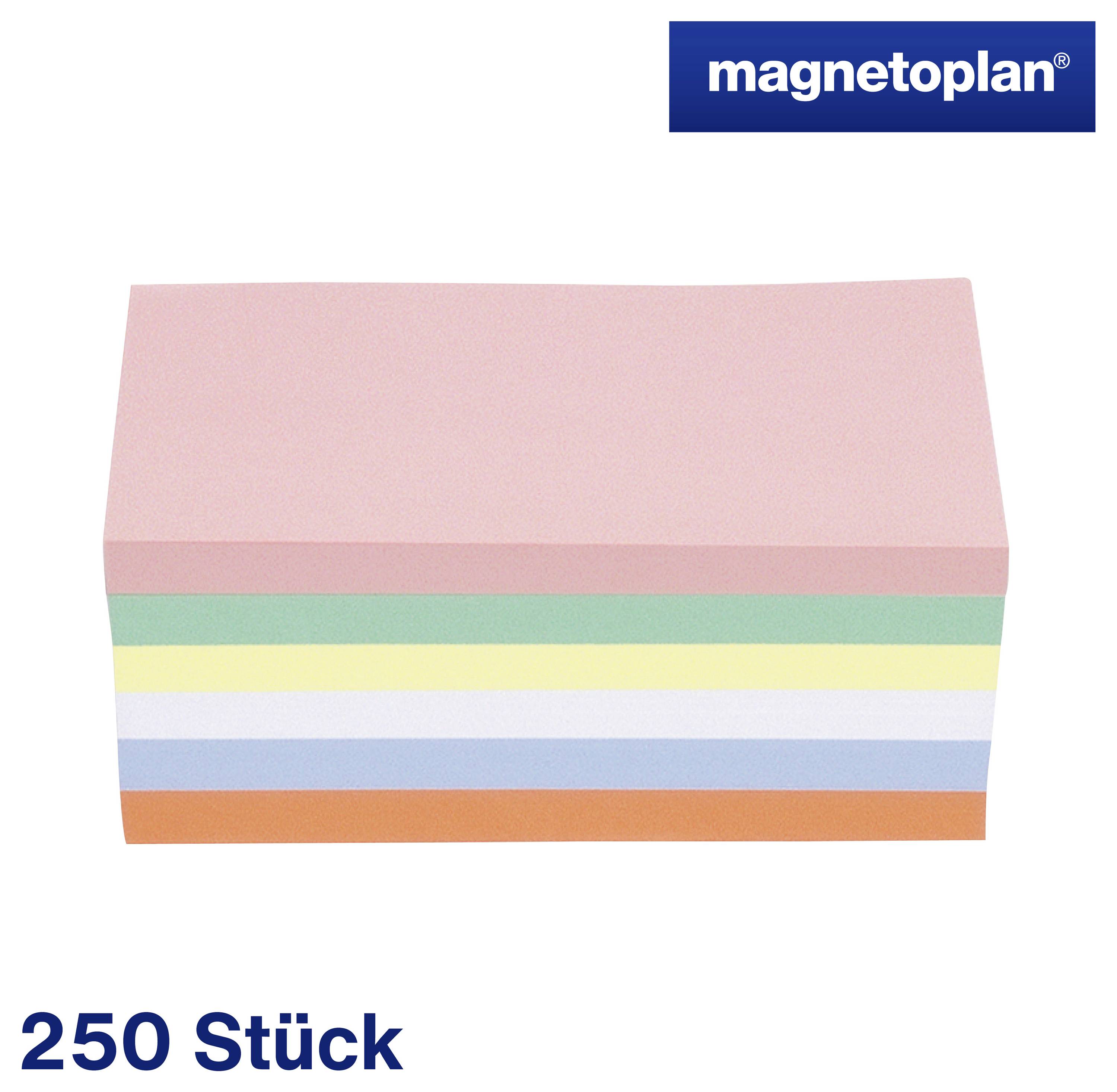 Magnetoplan 112501510 Moderationskarte Rosa, Grün, Gelb, Weiß, Blau, Orange rechteckig 200mm x 100mm 250St.
