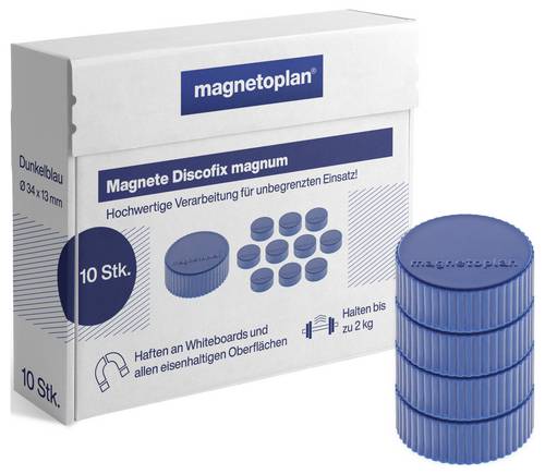 Magnetoplan Magnet Discofix Magnum (Ø x H) 34 mm x 13 mm rund Dunkelblau 10 St. 1660014