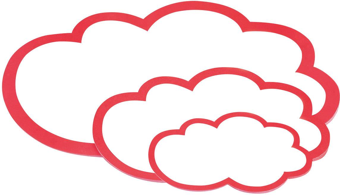 magnetoplan 111152003 Moderationskarte Weiß, Rot Wolke 430 mm x 265 mm 20 St.