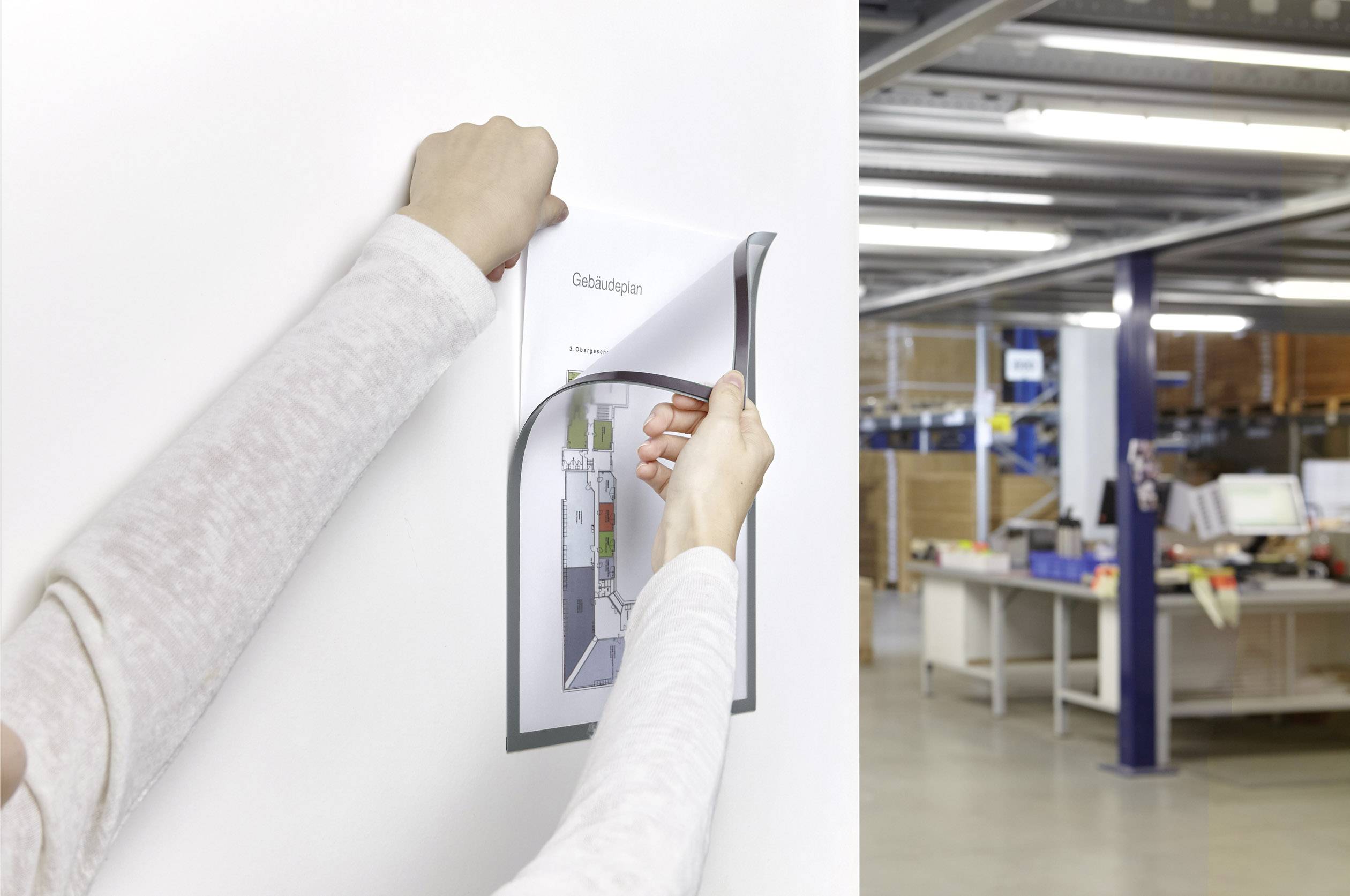 Magnetoplan 1130301 magnetofix Magnetrahmen DIN A4 Grau 5St.