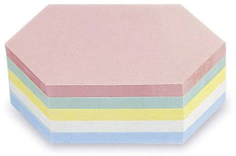 magnetoplan 112502210 Moderationskarte Rosa, Grün, Gelb, Weiß, Blau Rhombus, sechseckig 200 mm x 95 mm 250 St.