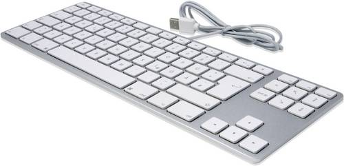 MacLand Matias Tenkeyless USB Tastatur Deutsch, QWERTZ, Mac Weiß USB-Hub