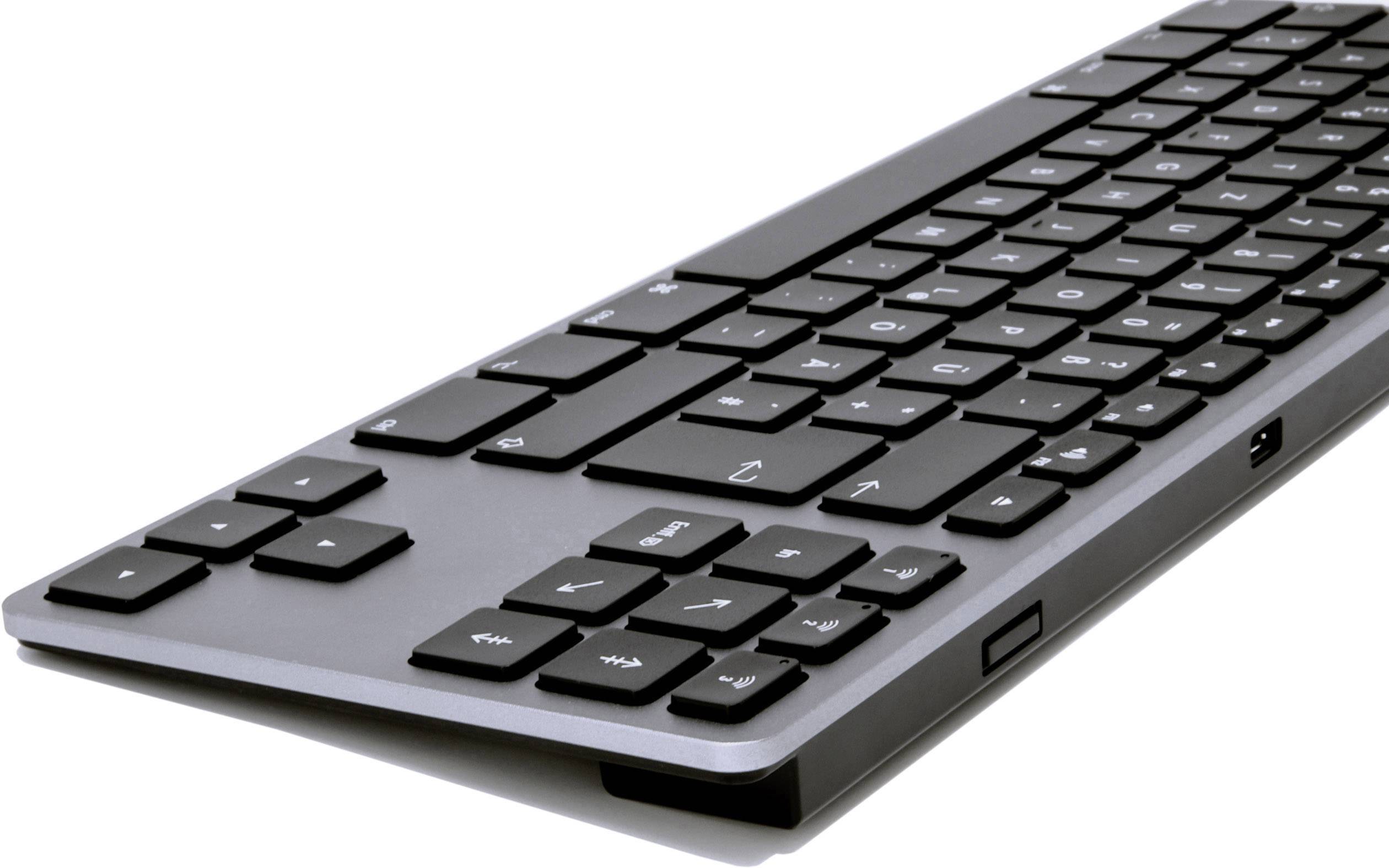 MacLand Matias Tenkeyless Bluetooth® Tastatur Deutsch, QWERTZ, Mac Spacegrau USB-Hub