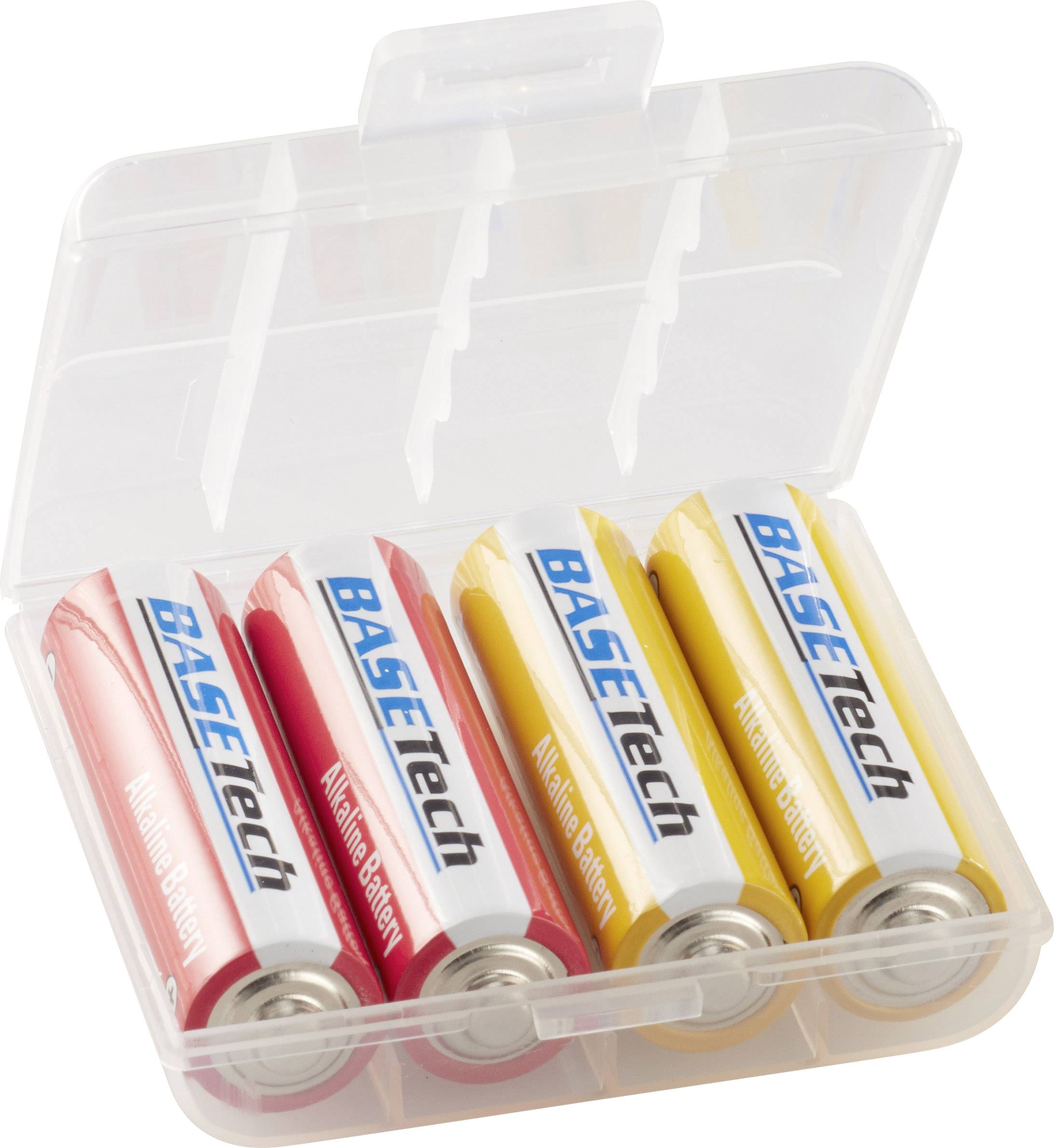 Basetech BT-Box-009 Batteriebox 4x Mignon (AA), 14500 (L x B x H) 53.5 x 63 x 17.8mm