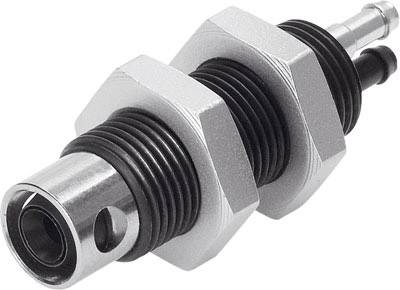 Silbernes Metallteil mit hexagonalen Schrauben und schwarzen Ringen, möglicherweise ein Teil eines Maschinen- oder Fahrzeugsystems.