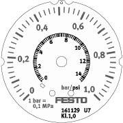 FESTO Manometer 161129 FMAP-63-1-1/4-EN 0 bis 1 bar 1St.