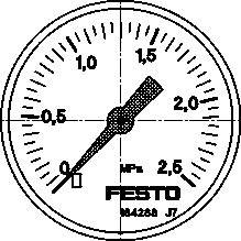 FESTO Manometer 162837 MA-50-2,5-1/4-EN 0 bis 2.5 bar 1St.