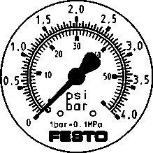 FESTO Manometer 162843 FMAP-63-4-1/4-EN 0 bis 4 bar 1St.