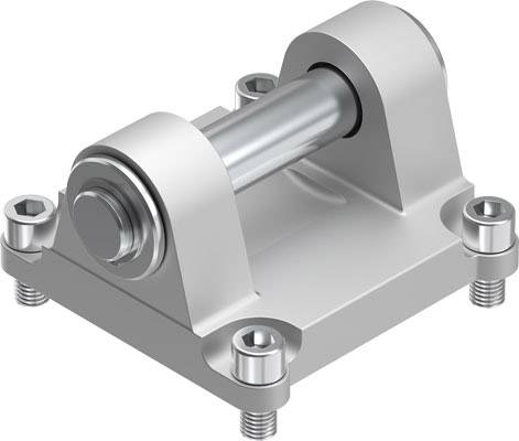 Silbernes Lagerscharnier mit vier Schrauben an den Ecken, geeignet für schwere Maschinenkomponenten.