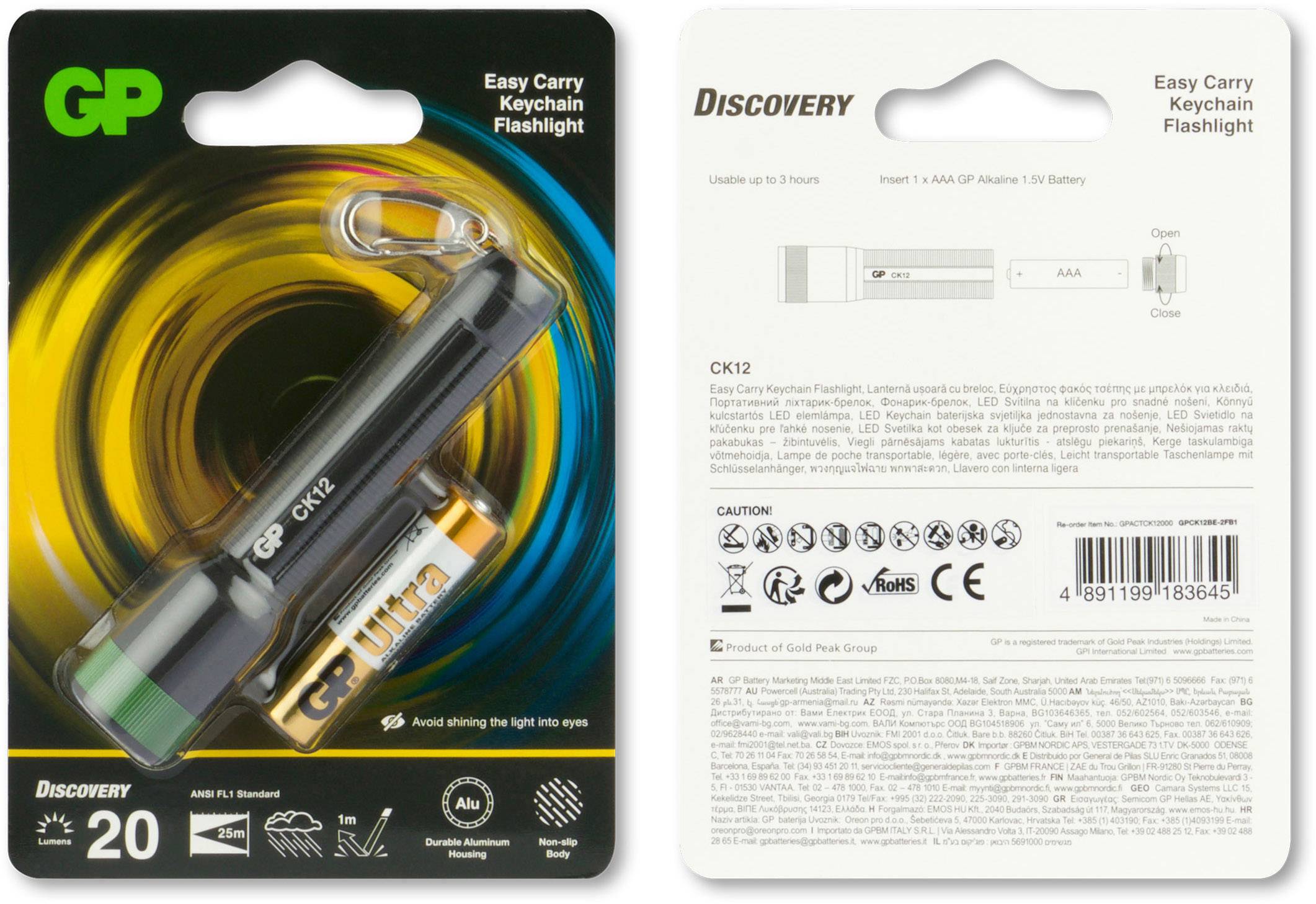 GP Discovery CK12 LED Schlüsselleuchte batteriebetrieben 20lm 3h 37g