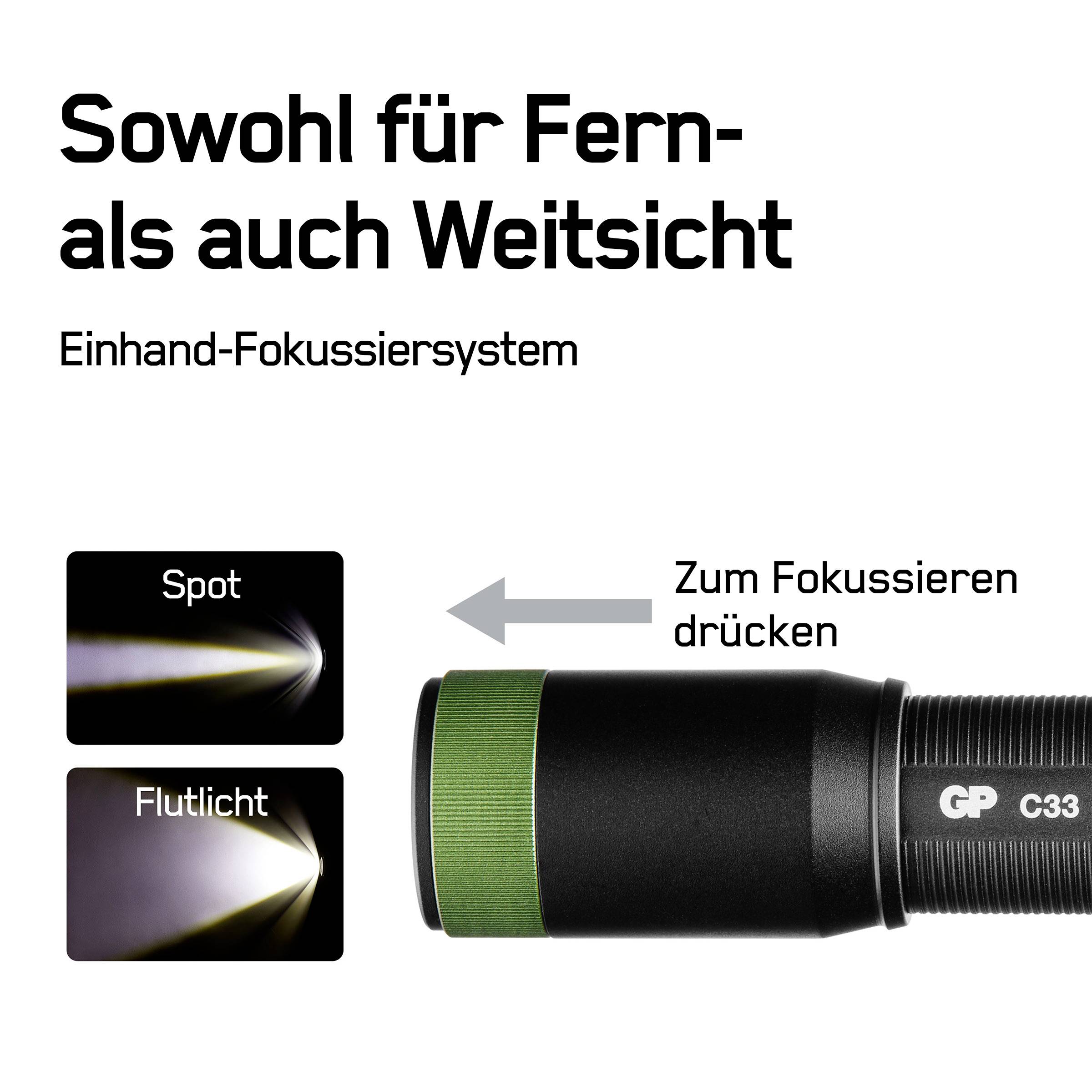 GP Discovery GPDISFLC33BK904 LED Taschenlampe batteriebetrieben 150lm 20h 128g