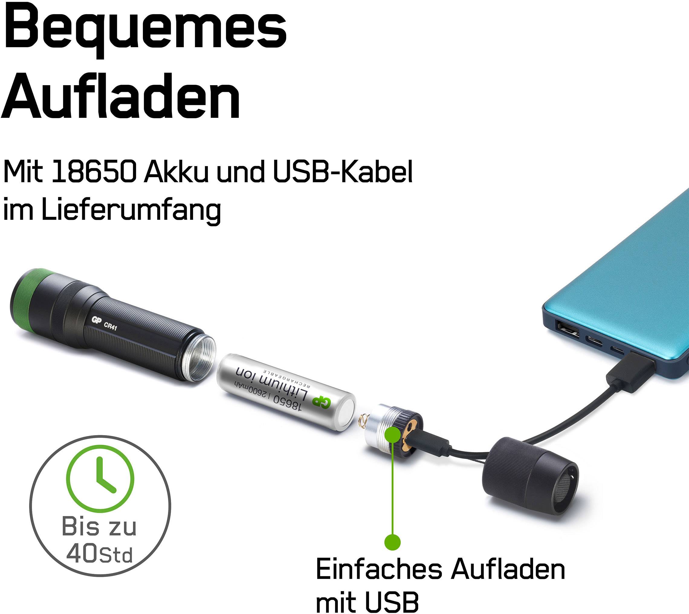 GP Discovery GPDISFLCR41BL935 GPDISFLCR41BL935 LED Taschenlampe akkubetrieben 650 lm 40 h 179 g