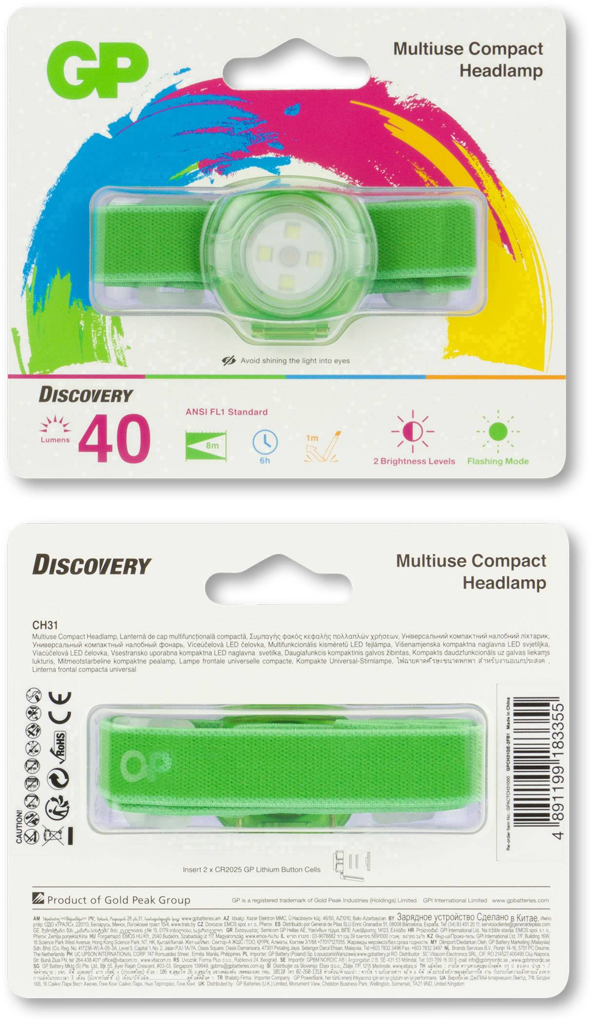 GP Discovery CH31 LED Stirnlampe batteriebetrieben 40lm 6h 260GPACTCH31000