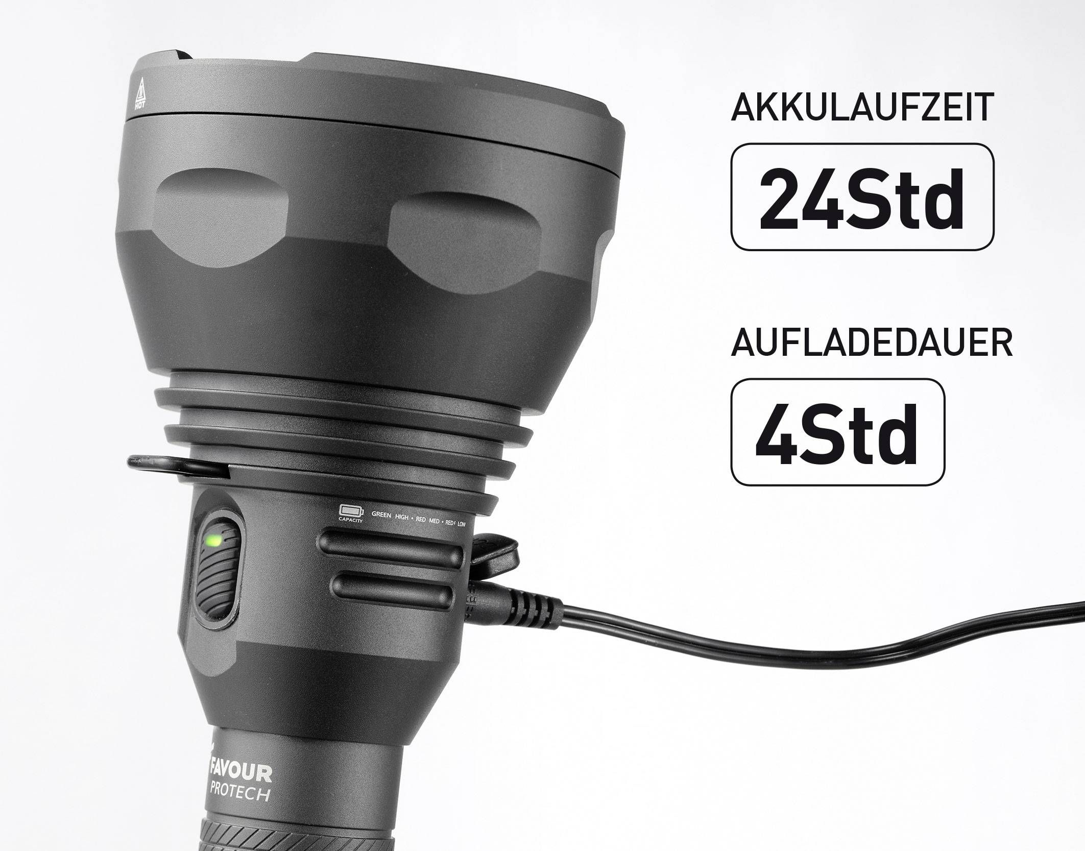 Favour Protech T2617 LED Taschenlampe akkubetrieben 1100lm 24h 725g