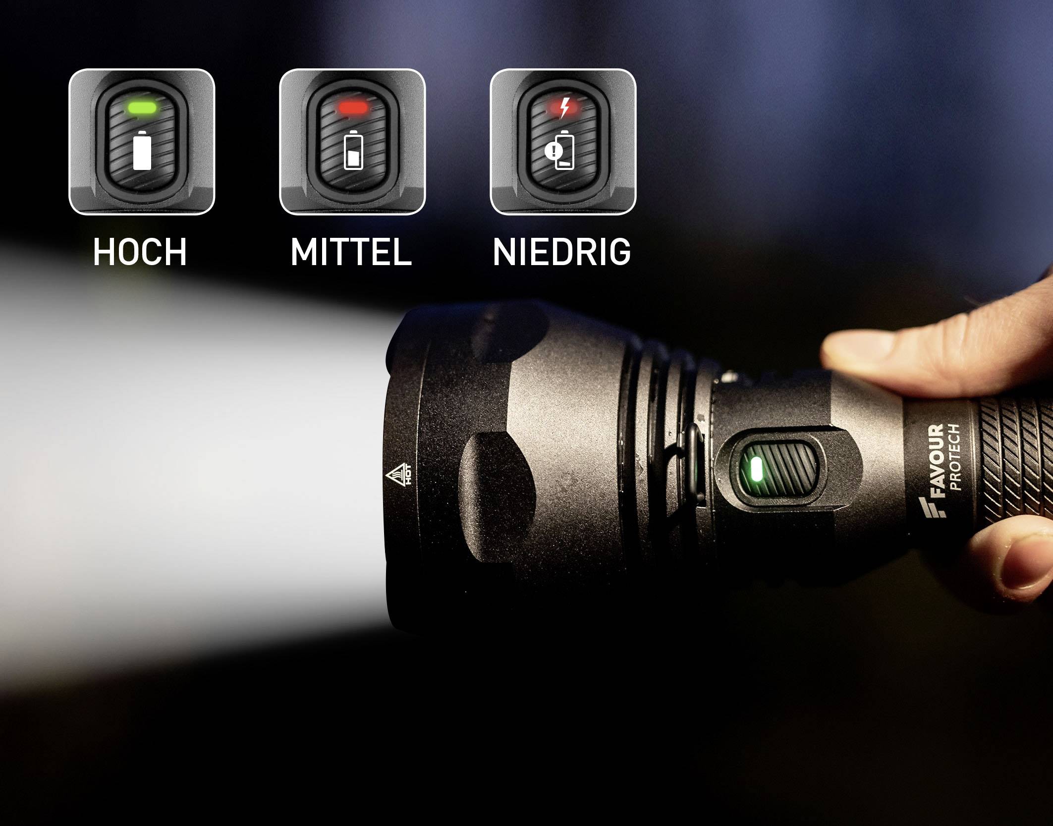 Favour Protech T2617 LED Taschenlampe akkubetrieben 1100lm 24h 725g