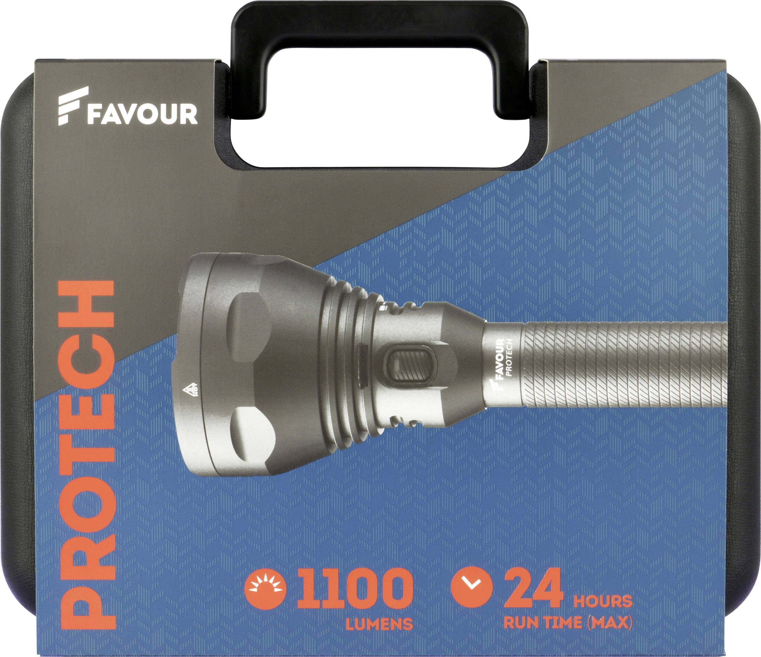 Favour Protech T2617 LED Taschenlampe akkubetrieben 1100lm 24h 725g