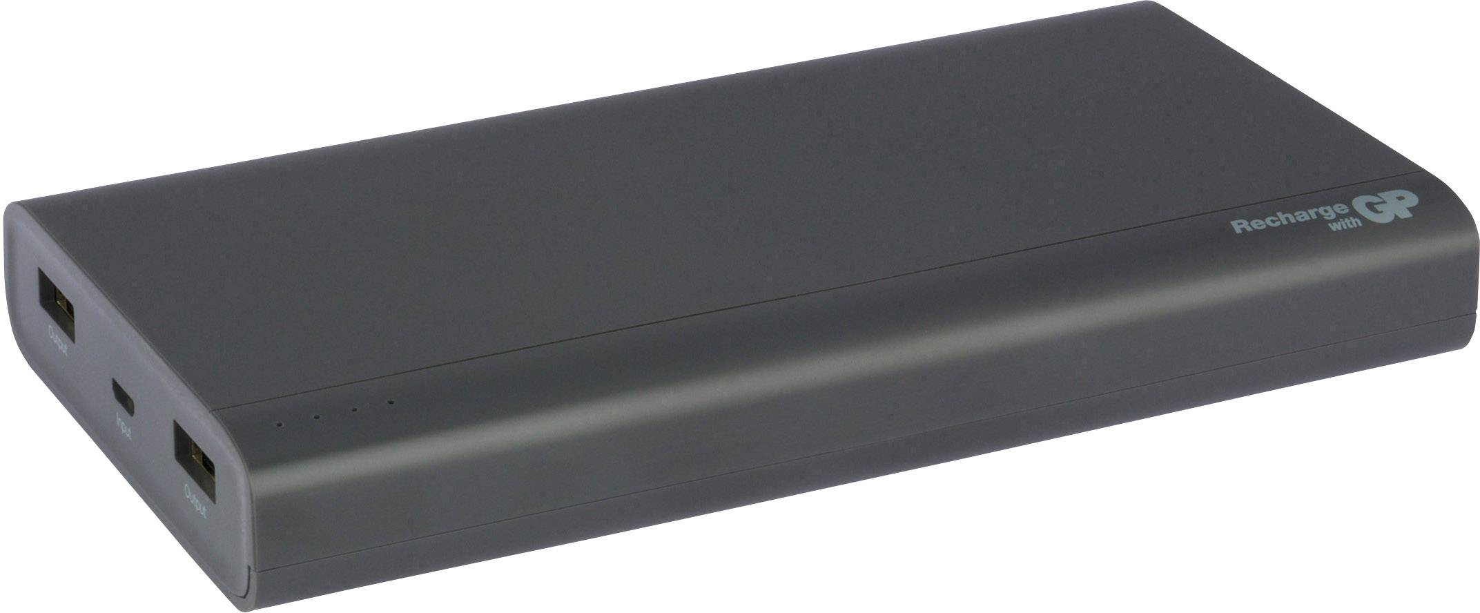 GP Batteries B20A Powerbank 20000 mAh  Li-Ion  Schwarz Statusanzeige