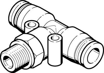 FESTO T-Verbinder 186349 QST-G3/8-16 Rohr-Ø: 16mm 1St.