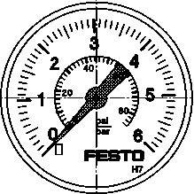 FESTO Manometer 187078 MA-40-6-R1/4-EN 0 bis 6 bar 1St.
