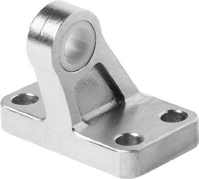 Metallbefestigungselement mit einem runden Loch oben und vier Befestigungslöchern an der Basis. Verwendet für Montagezwecke.
