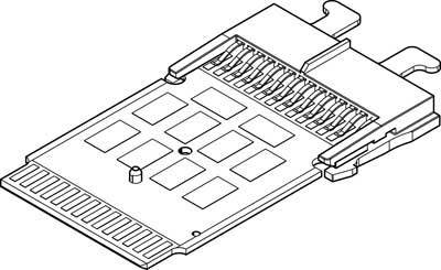 Technische Zeichnung eines SIM-Kartenhalters mit detaillierten Kontakten und Halteklammern. Zeigt die Architektur des Bauteils.