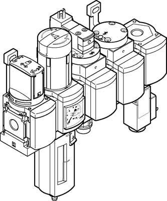 FESTO 542299 MSB4-1/4:C3J2D1A1F3-WP Abzweigmodul Druckluft, Inerte Gase Betriebsdruck (max.) 12 bar