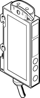 Ein technisches Gerät mit Display und mehreren Tasten an der Seite, möglicherweise ein Steuergerät oder ein Messinstrument.