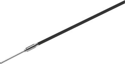 Schwarze Antenne mit silberner Spitze, die in einer schrägen Position gezeigt wird.