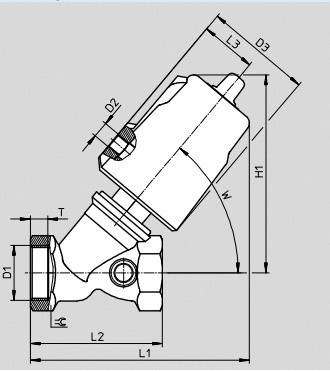 FESTO Schrägsitzventil 1002514 VZXF-L-M22C-M-A-G34-180-M1-V4V4T-50-16 Gehäusematerial Gussstahl 1St.