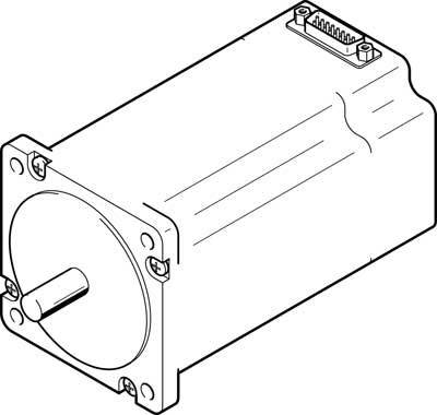 Ein einfaches Diagramm eines Elektromotors in schematischer Darstellung. Das Diagramm zeigt grundlegende Details und Anschlüsse.