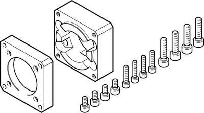 Explosionszeichnung eines Montageblocks mit Schrauben. Zeigt die Platzierung von Bauteilen und Anordnung für die Montage.
