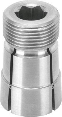 Metalladapter mit Gewinde und zylindrischer Form, möglicherweise ein Spannfutter oder Werkzeugadapter für Maschinenanwendungen.