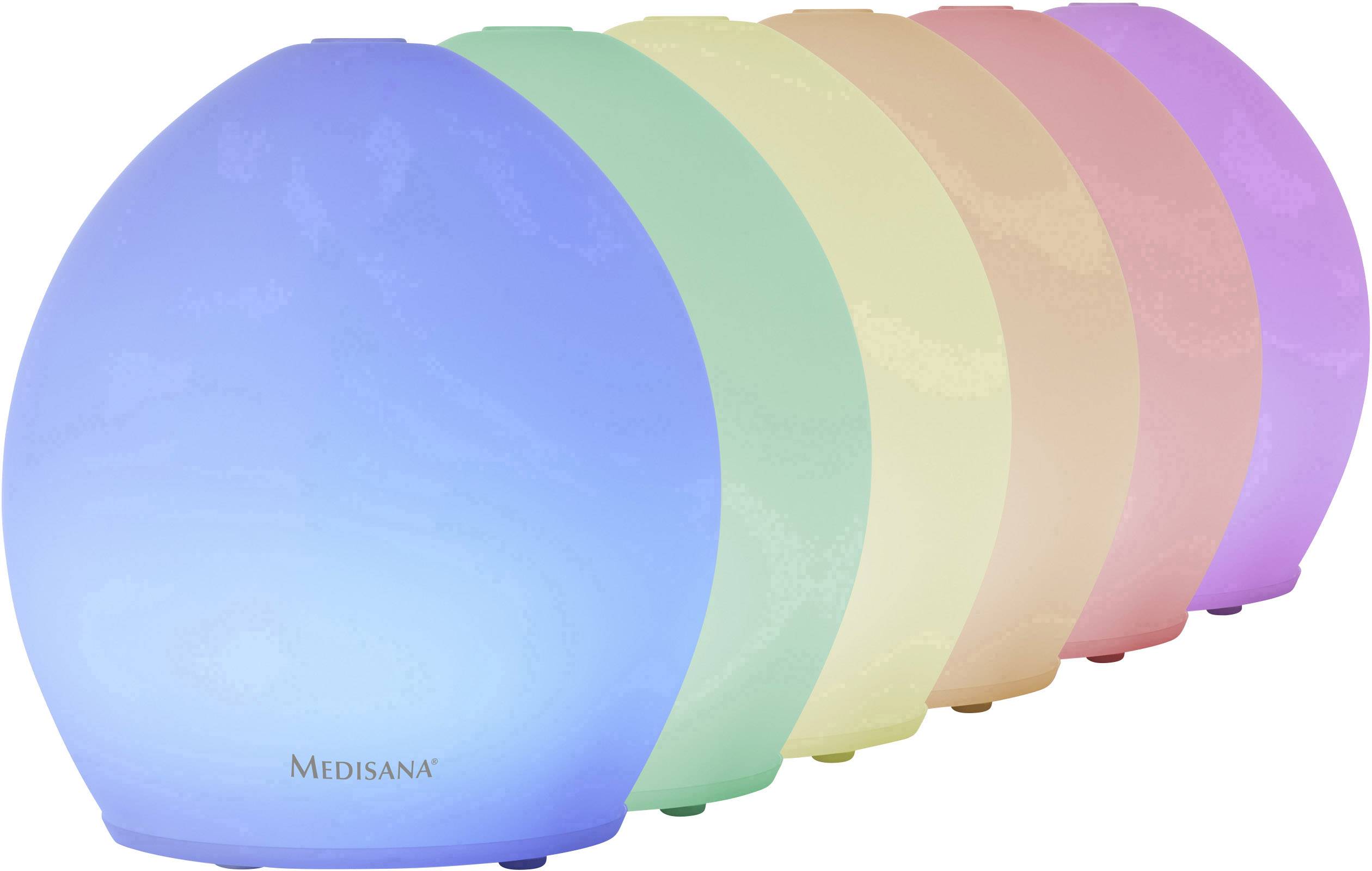 Ein ovaler LED-Licht-Diffusor mit wechselnden Farben von Blau, Grün, Gelb, Rosa und Orange.