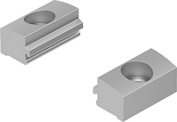 Zwei metallische, rechteckige Bauteile mit einer zentralen Vertiefung, zeigen unterschiedliche Ansichten.