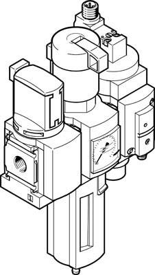 FESTO 8042666 MSB4-1/4:C3:J120:D14-WP Wartungsgeräte-Kombination Druckluft, Inerte Gase Betriebsdruck (max.) 14 bar