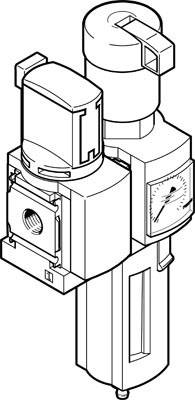 FESTO 8042668 MSB4-1/4:C3:J120-WP Wartungsgeräte-Kombination Druckluft, Inerte Gase Betriebsdruck (max.) 14 bar