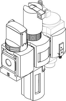 FESTO 8042670 MSB6-1/2:C3:J120:D14-WP Wartungsgeräte-Kombination Druckluft, Inerte Gase Betriebsdruck (max.) 18 bar