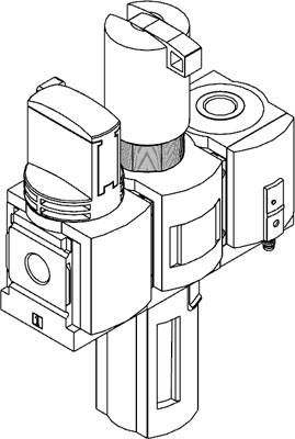 FESTO 8042671 MSB6-1/2:C3:J120:F12-WP Wartungsgeräte-Kombination Druckluft, Inerte Gase Betriebsdruck (max.) 18 bar