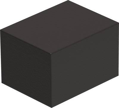 Schwarzer, rechteckiger 3D-Block auf weißem Hintergrund.