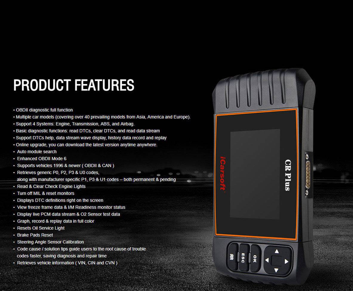 Icarsoft OBD II Diagnosetool CR Plus iccrpl uneingeschränkt
