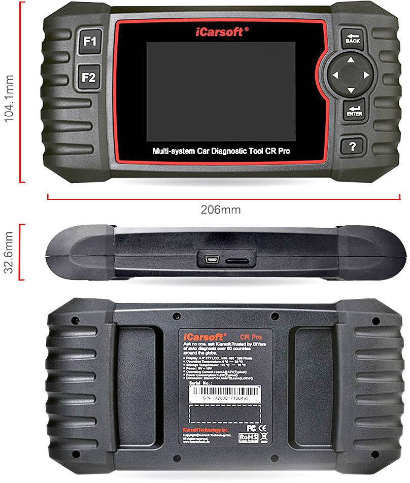 Icarsoft CR PRO OBD II Diagnosetool iccrpr Passend für (Auto-Marke): Universal uneingeschränkt
