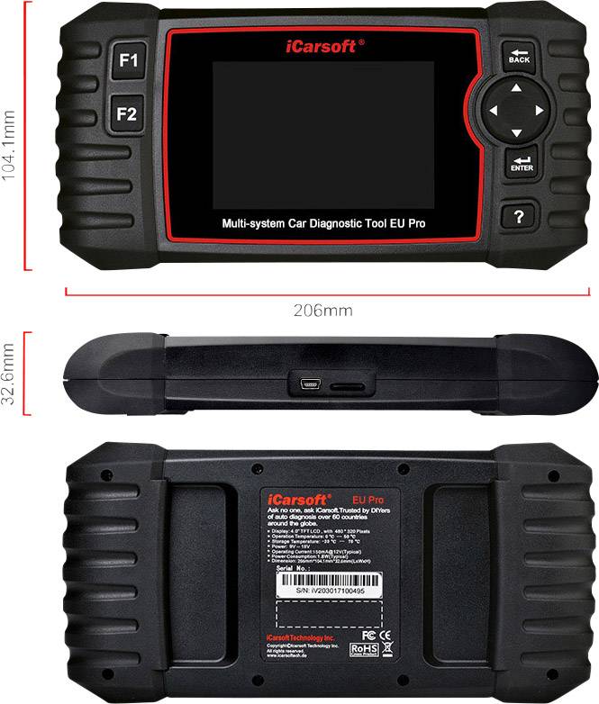 Icarsoft EU PRO OBD II Diagnosetool iceupr Passend für (Auto-Marke): Universal uneingeschränkt