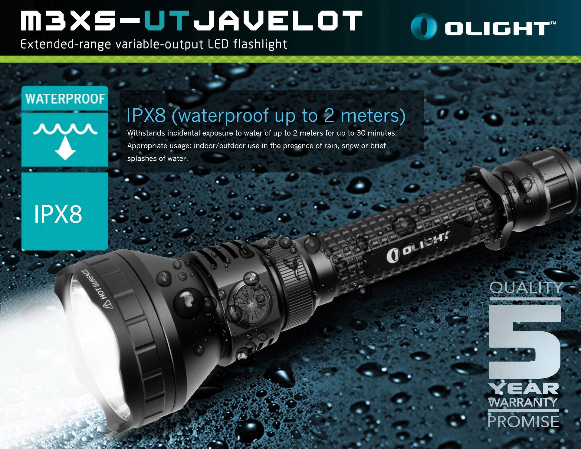 OLight M3XS-UT Javelot Kit LED Taschenlampe akkubetrieben 1200lm 255g