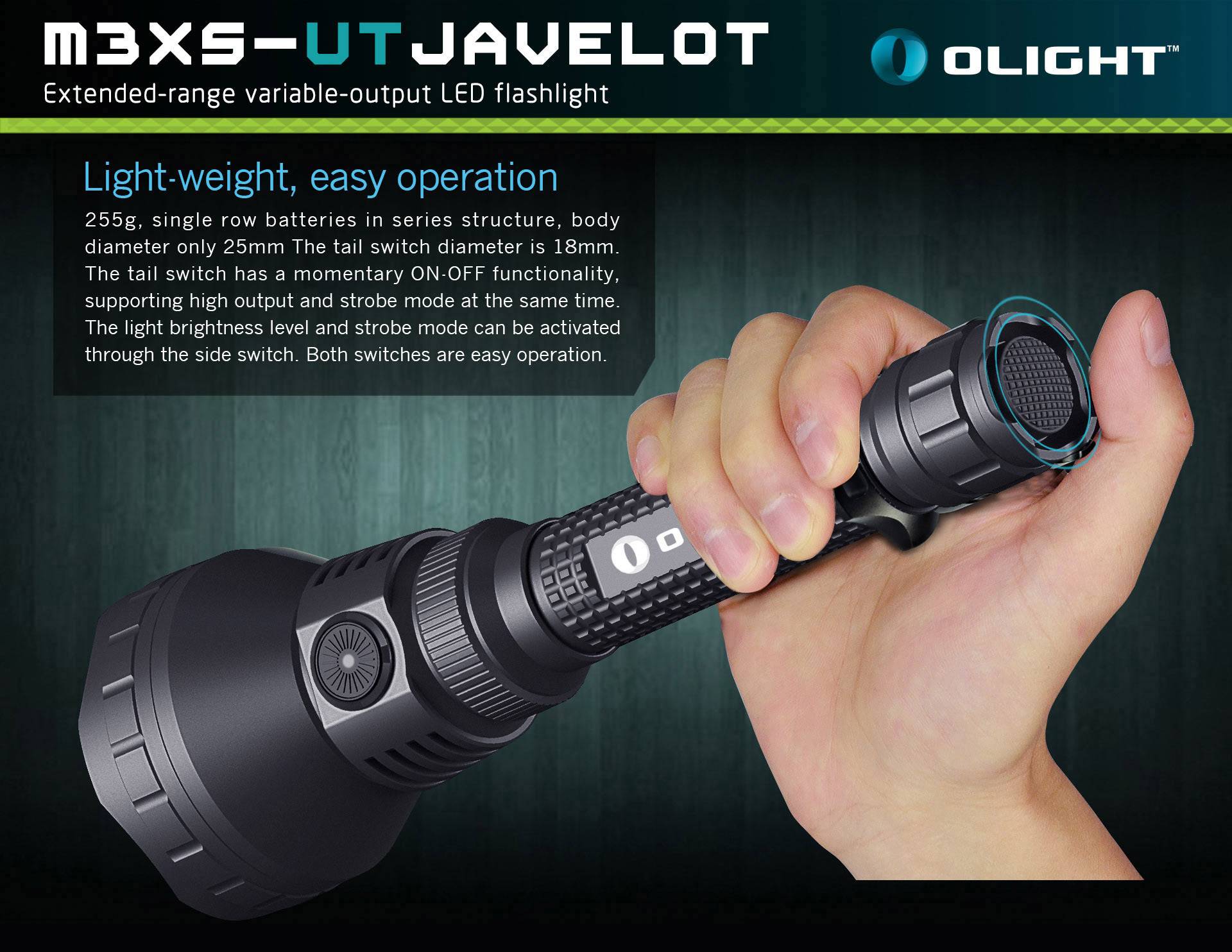 OLight M3XS-UT Javelot Kit LED Taschenlampe akkubetrieben 1200lm 255g