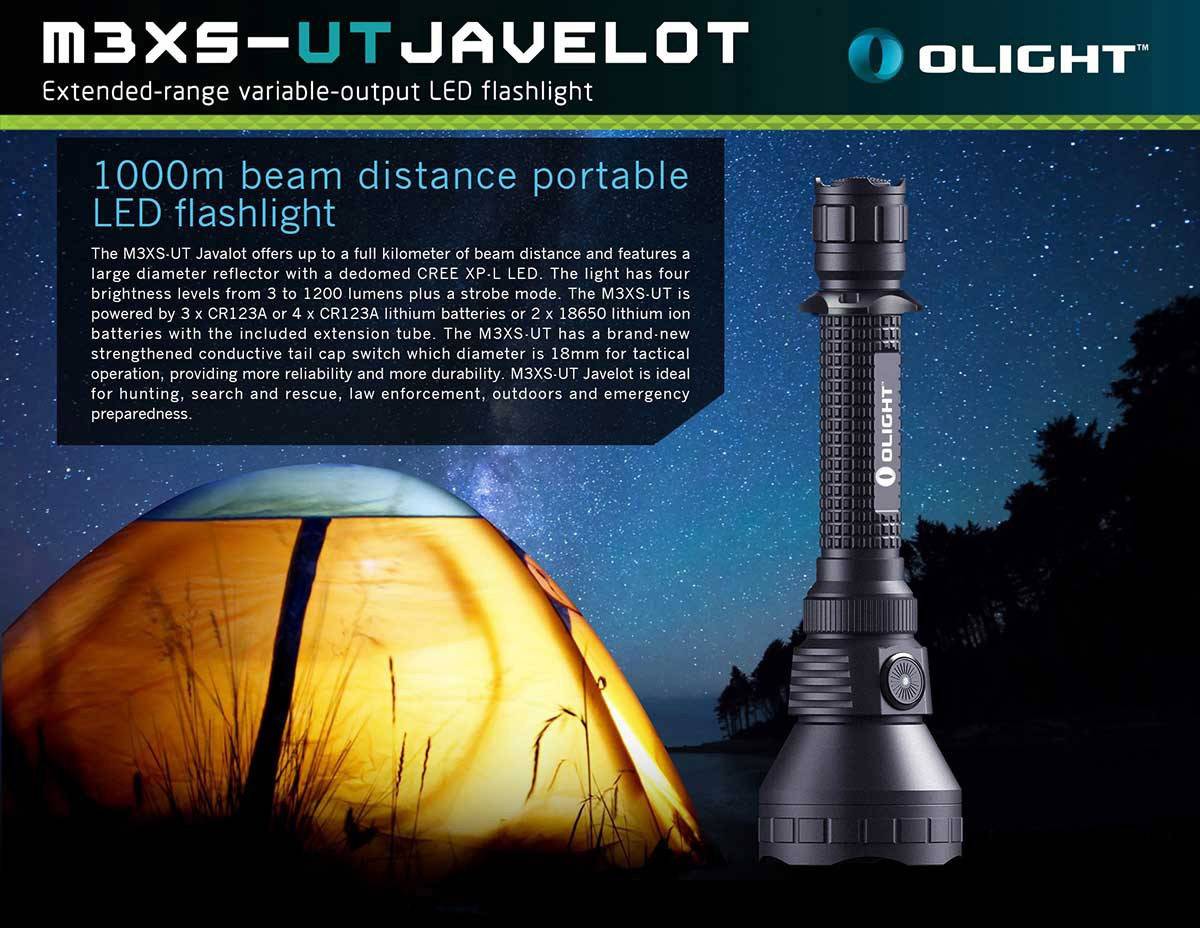 OLight M3XS-UT Javelot Kit LED Taschenlampe akkubetrieben 1200lm 255g