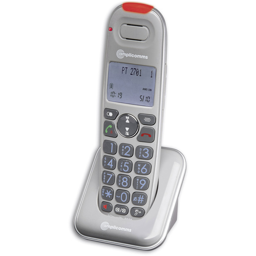 Amplicomms PowerTel 2701 Schnurloses Seniorentelefon LC-Display Grau